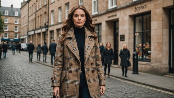 Tendances 2024 : manteau écossais femme pour un look chic